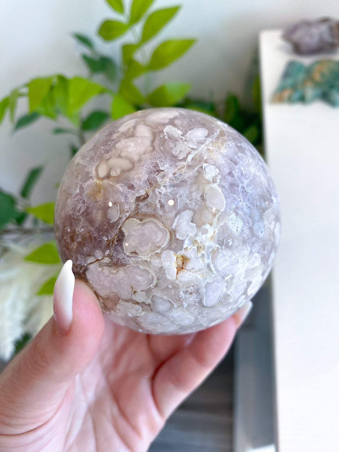 Druzy Flower Agate & Amethyst Sphere