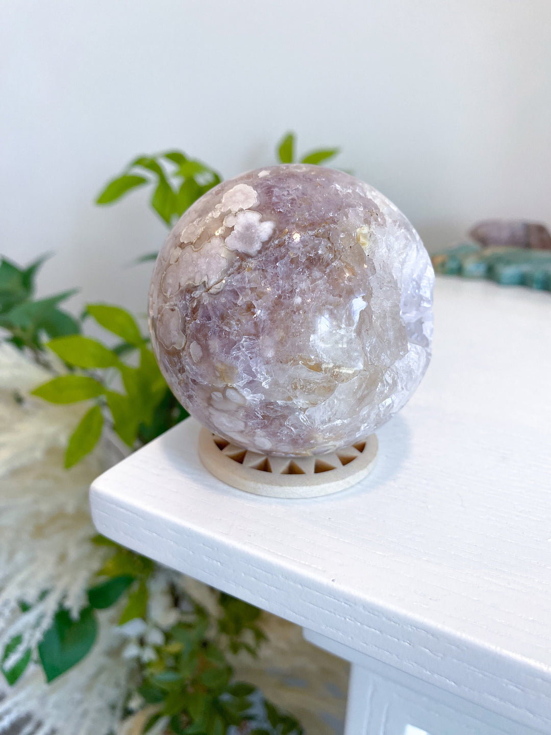 Druzy Flower Agate & Amethyst Sphere