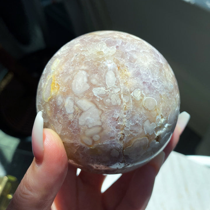 Druzy Flower Agate & Amethyst Sphere