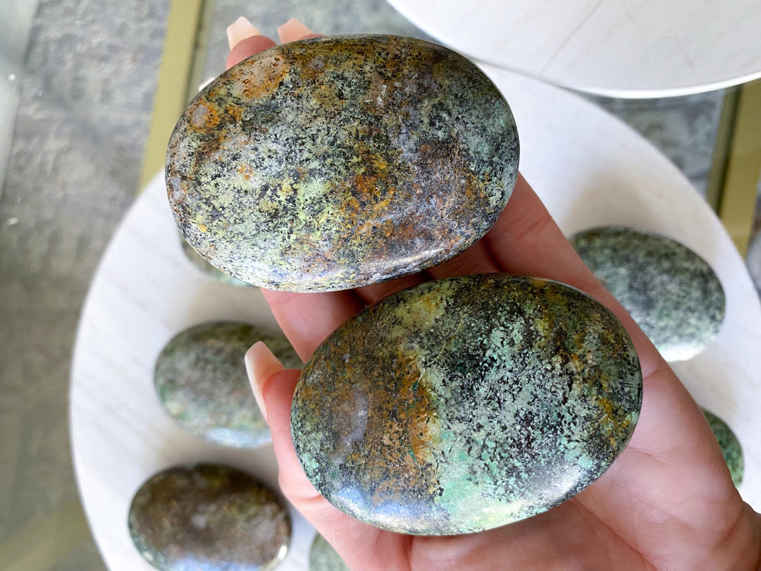 African Turquoise Palm Stone - Aligns all the chakras - Select Your Piece