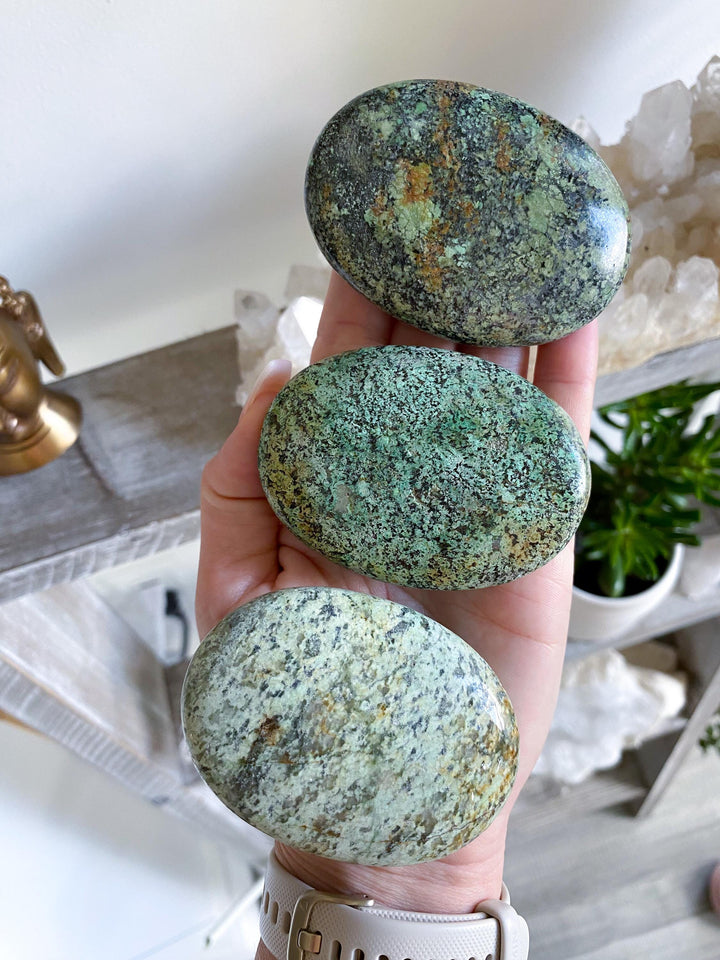 African Turquoise Palm Stone - Aligns all the chakras - Select Your Piece