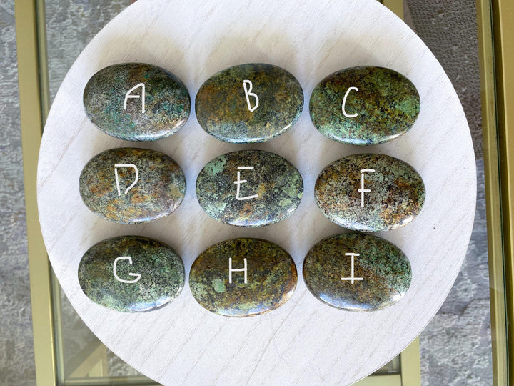 African Turquoise Palm Stone - Aligns all the chakras - Select Your Piece