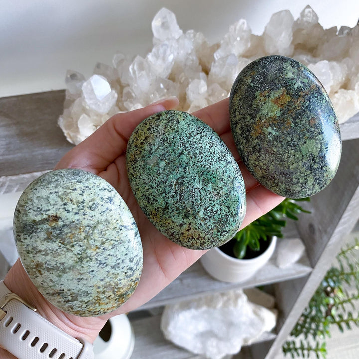 African Turquoise Palm Stone - Aligns all the chakras - Select Your Piece