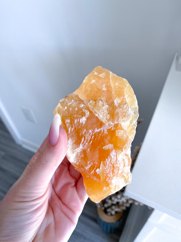 BIG, Juicy Gummy Orange Calcite Chunk #3 - Rough Orange Calcite - Energy Charge - Happiness - Solar Plexus - Confidence
