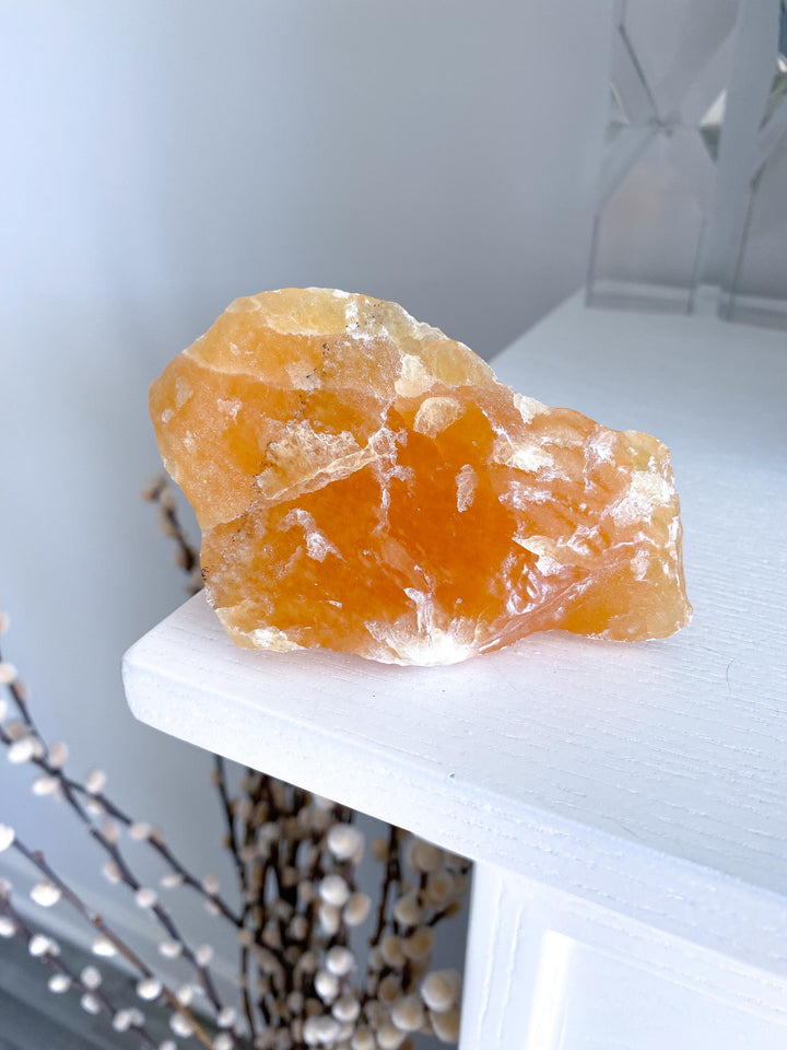 BIG, Juicy Gummy Orange Calcite Chunk #3 - Rough Orange Calcite - Energy Charge - Happiness - Solar Plexus - Confidence