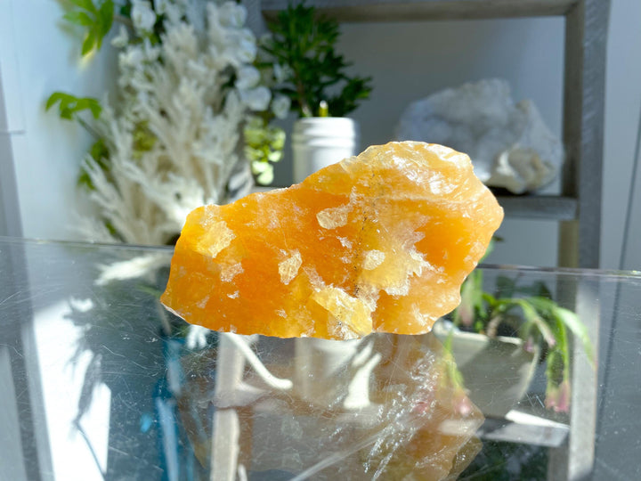 BIG, Juicy Gummy Orange Calcite Chunk #3 - Rough Orange Calcite - Energy Charge - Happiness - Solar Plexus - Confidence