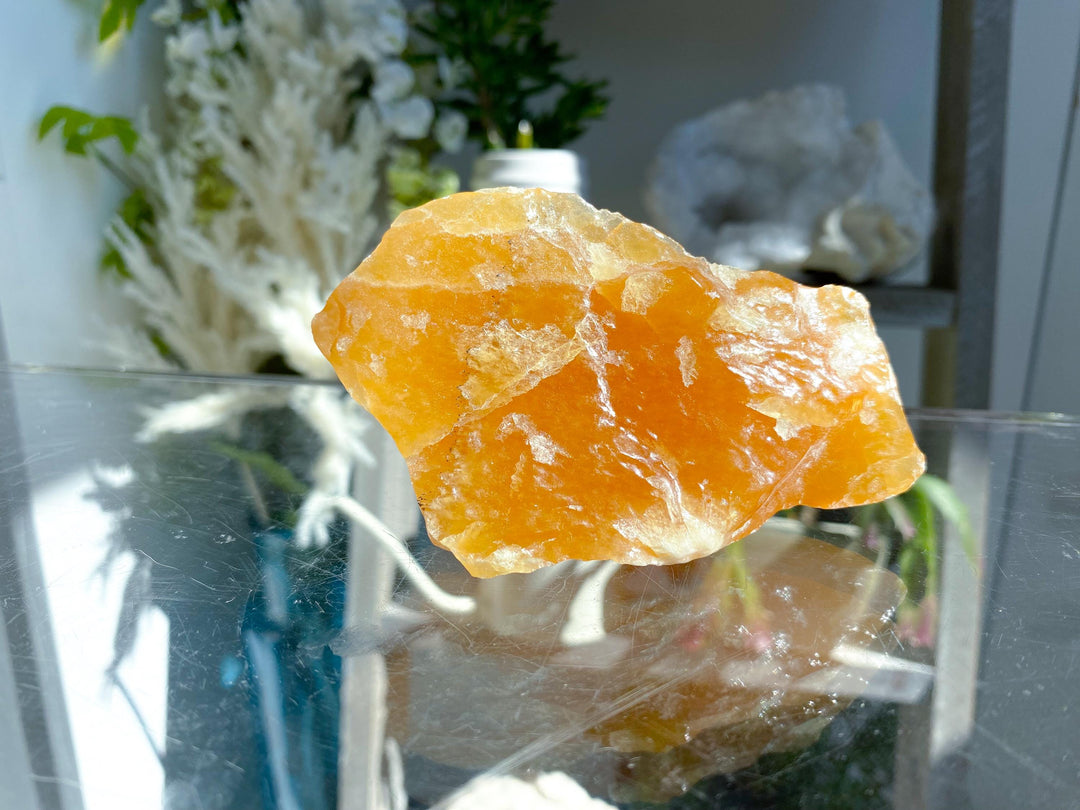 BIG, Juicy Gummy Orange Calcite Chunk #3 - Rough Orange Calcite - Energy Charge - Happiness - Solar Plexus - Confidence