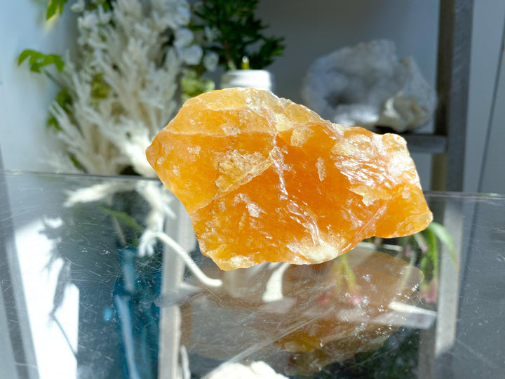 BIG, Juicy Gummy Orange Calcite Chunk #3 - Rough Orange Calcite - Energy Charge - Happiness - Solar Plexus - Confidence