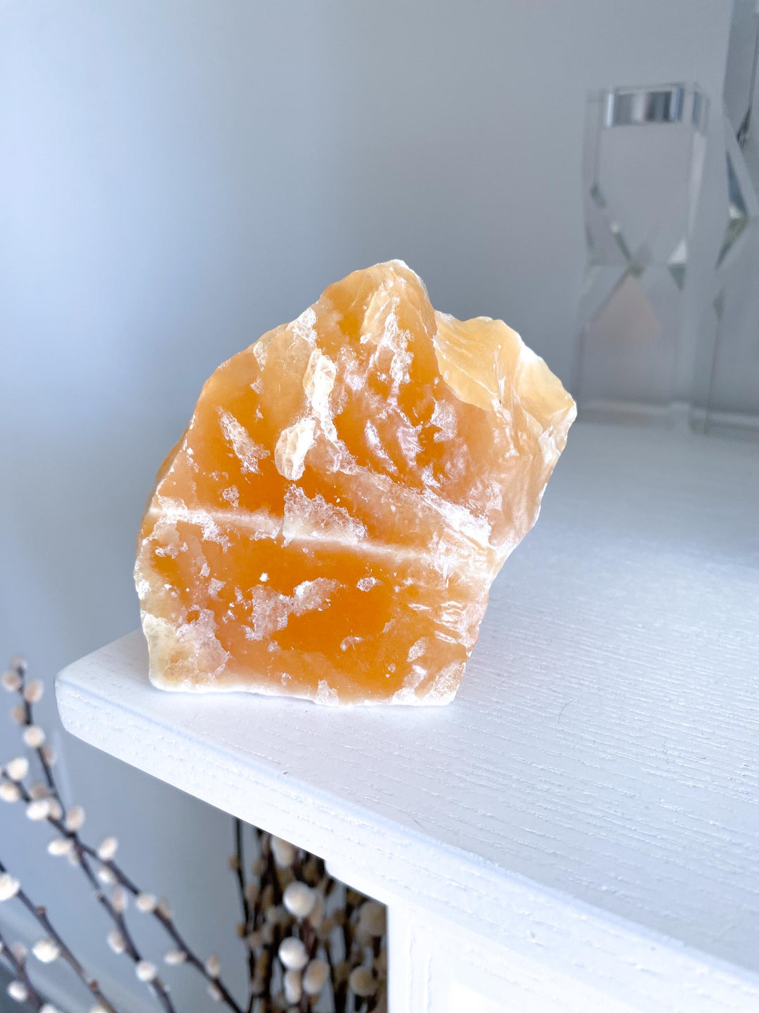 Gummy Orange Calcite Chunk #4 - Rough Orange Calcite - Energy Charge - Happiness - Solar Plexus