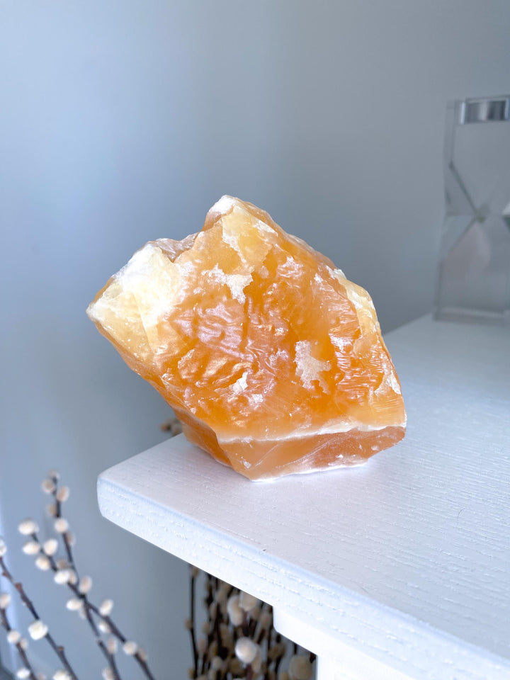 Gummy Orange Calcite Chunk #4 - Rough Orange Calcite - Energy Charge - Happiness - Solar Plexus