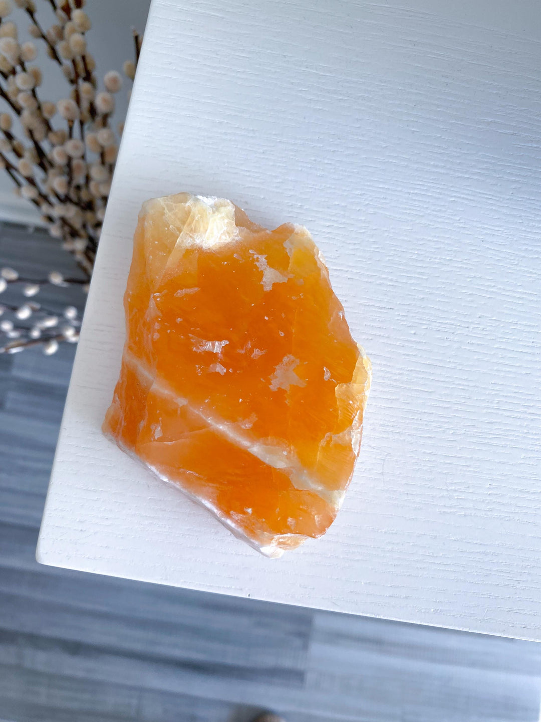 Gummy Orange Calcite Chunk #4 - Rough Orange Calcite - Energy Charge - Happiness - Solar Plexus