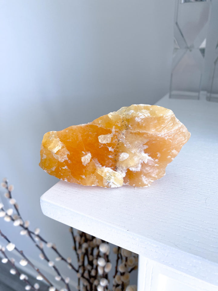 BIG, Juicy Gummy Orange Calcite Chunk #3 - Rough Orange Calcite - Energy Charge - Happiness - Solar Plexus - Confidence