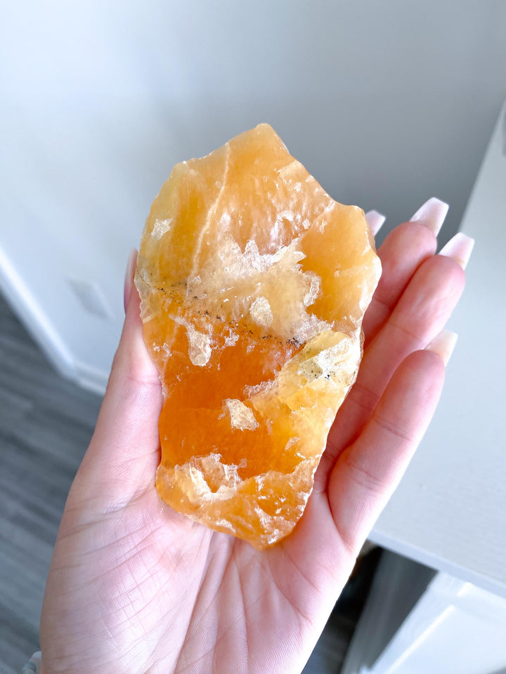BIG, Juicy Gummy Orange Calcite Chunk #3 - Rough Orange Calcite - Energy Charge - Happiness - Solar Plexus - Confidence