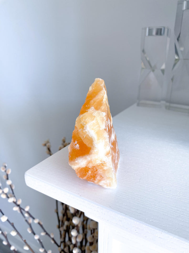 Gummy Orange Calcite Chunk #4 - Rough Orange Calcite - Energy Charge - Happiness - Solar Plexus