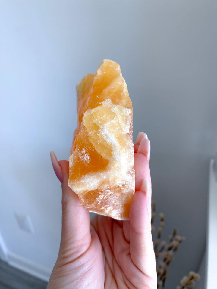 Gummy Orange Calcite Chunk #4 - Rough Orange Calcite - Energy Charge - Happiness - Solar Plexus