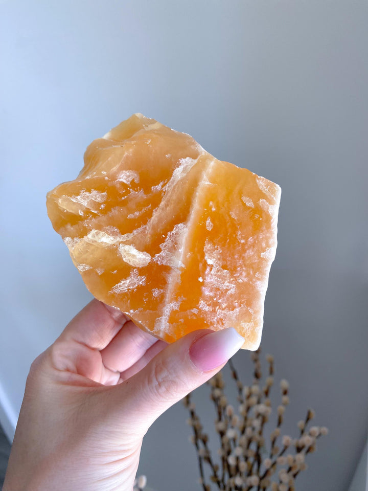 Gummy Orange Calcite Chunk #4 - Rough Orange Calcite - Energy Charge - Happiness - Solar Plexus