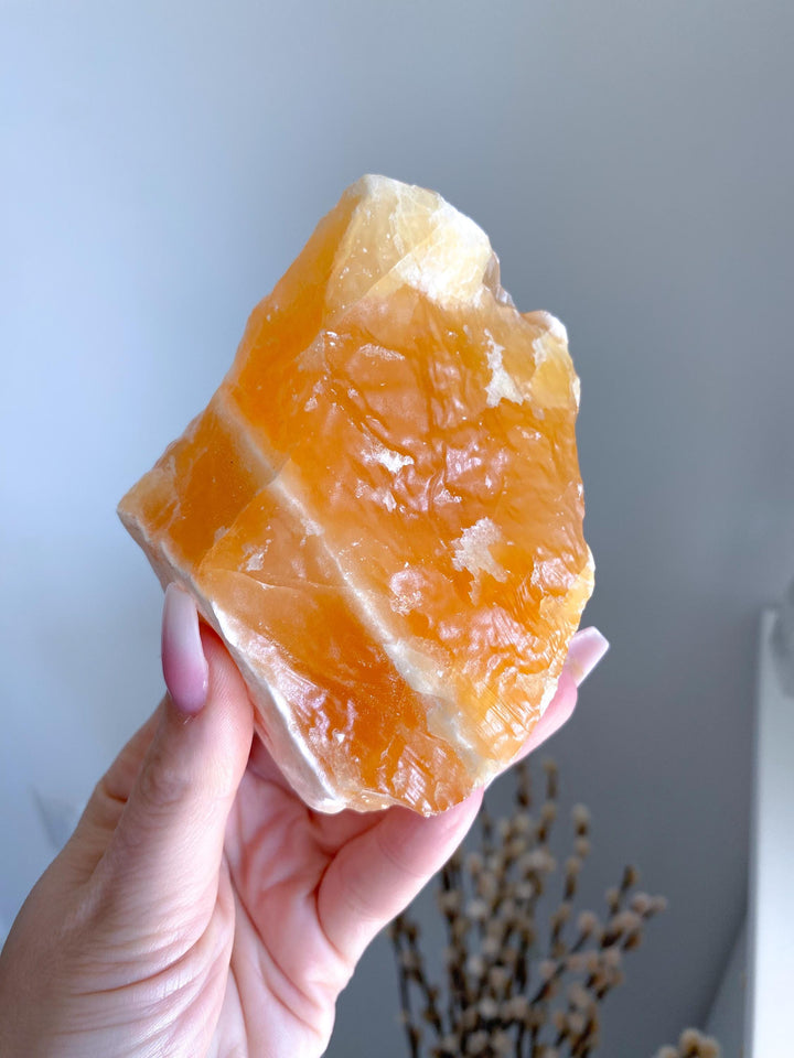 Gummy Orange Calcite Chunk #4 - Rough Orange Calcite - Energy Charge - Happiness - Solar Plexus