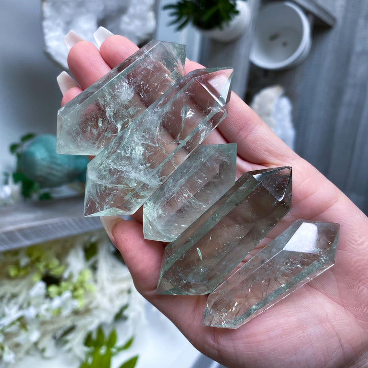 You Choose: Imperfect Prasiolite Double Terminated Wand - Green Quartz
