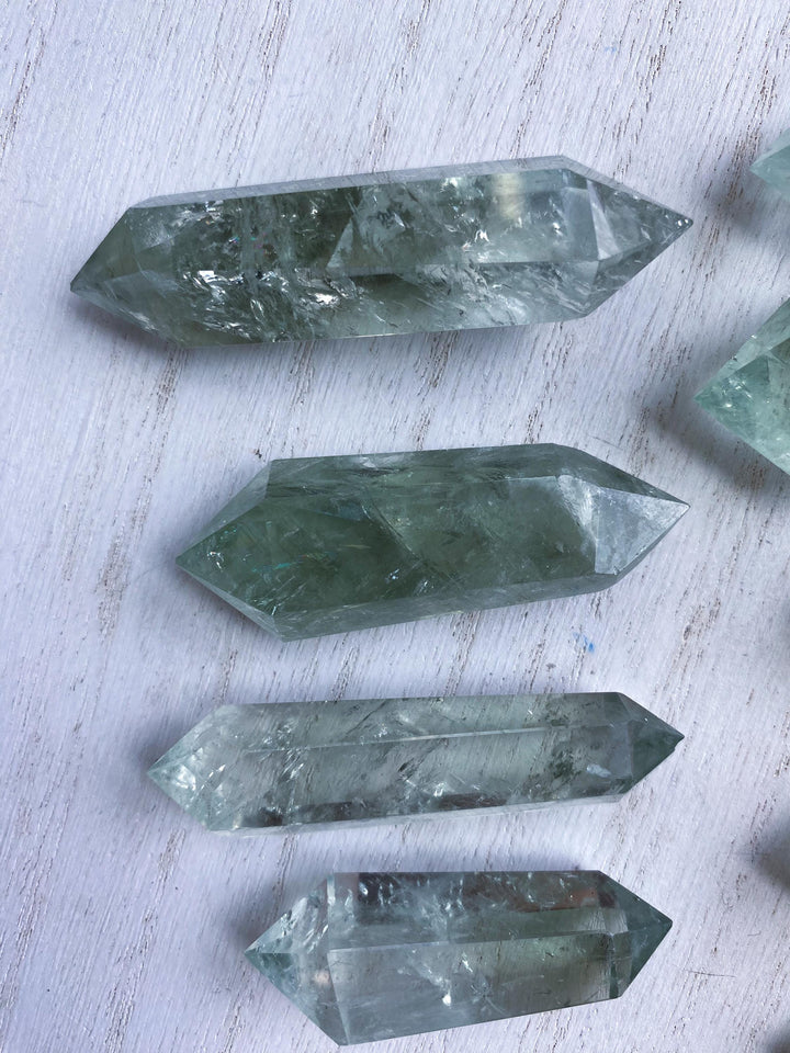 You Choose: Imperfect Prasiolite Double Terminated Wand - Green Quartz