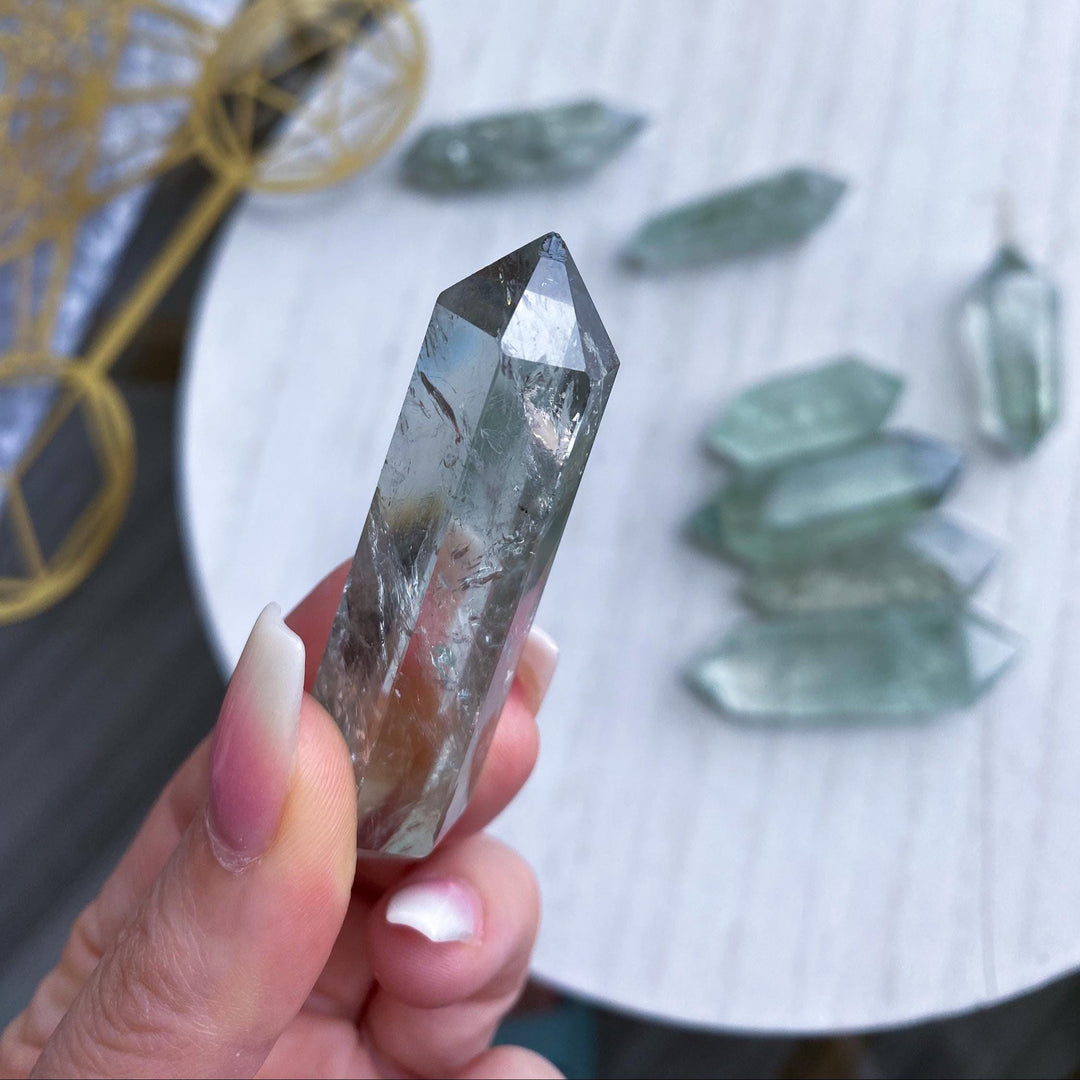 You Choose: Imperfect Prasiolite Double Terminated Wand - Green Quartz