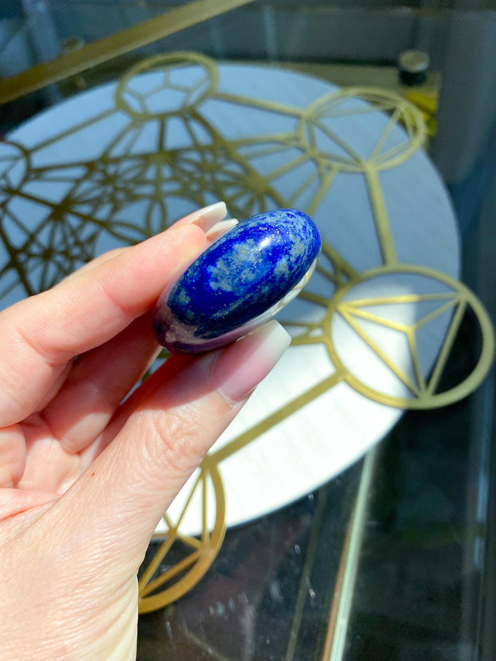 Small Lapis Lazuli Palm Stone #9 - Peace - Truth - Wisdom - Serenity - Communication - Throat Chakra - Royal Blue