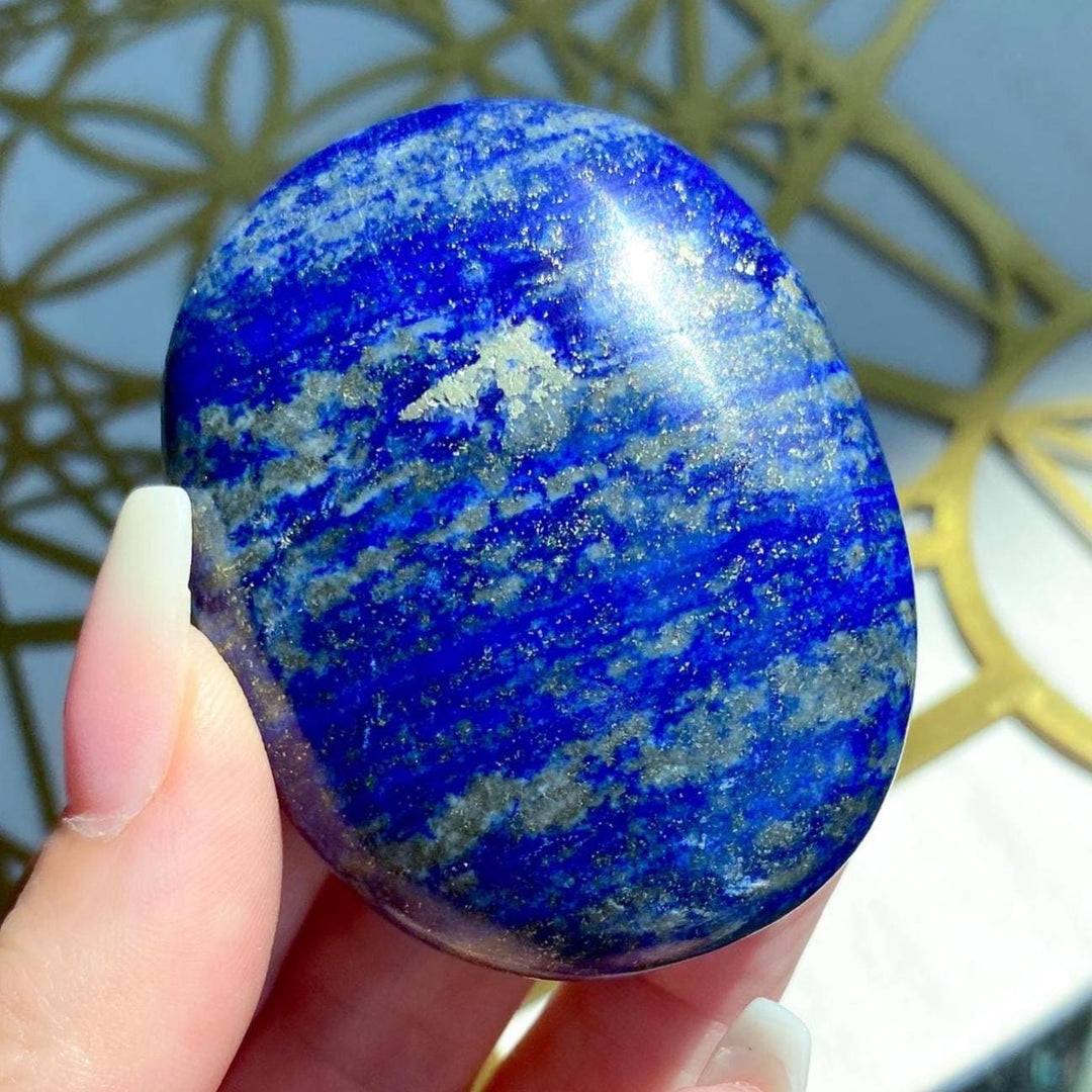 Small Lapis Lazuli Palm Stone #9 - Peace - Truth - Wisdom - Serenity - Communication - Throat Chakra - Royal Blue