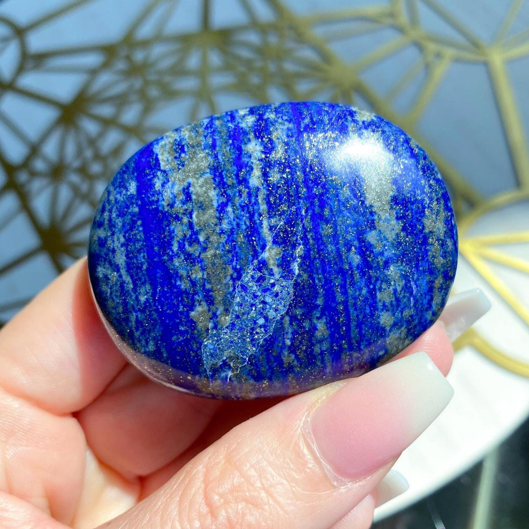 Small Lapis Lazuli Palm Stone #9 - Peace - Truth - Wisdom - Serenity - Communication - Throat Chakra - Royal Blue