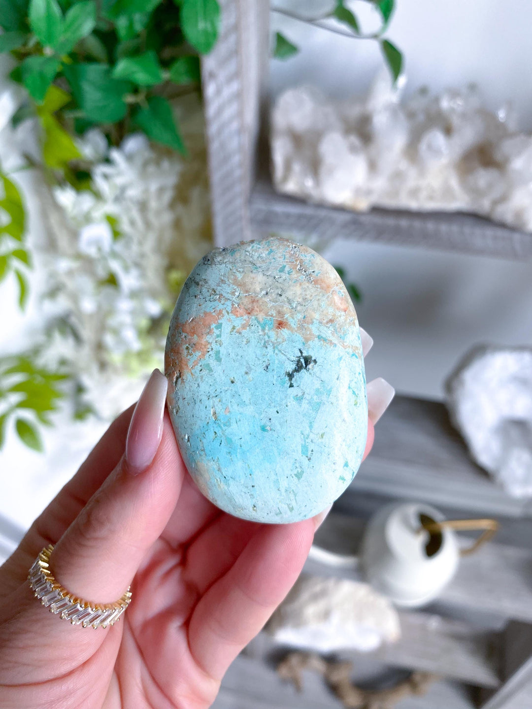 Turquoise Palm Stone #13 - Aligns all Chakras
