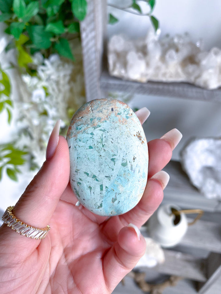 Turquoise Palm Stone #13 - Aligns all Chakras
