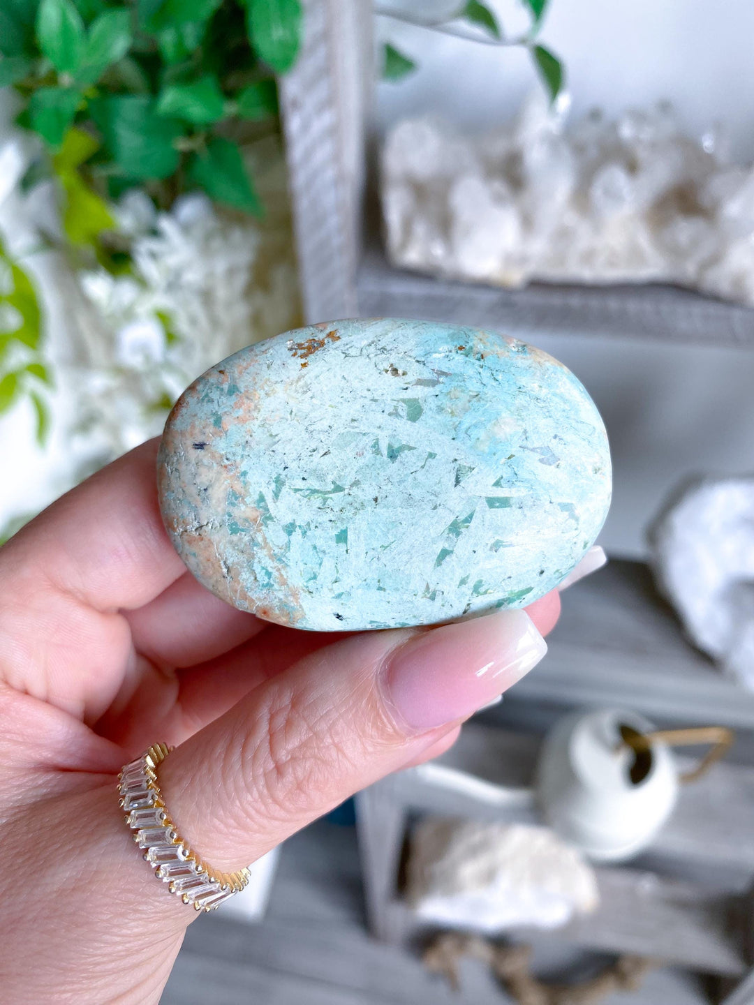 Turquoise Palm Stone #13 - Aligns all Chakras
