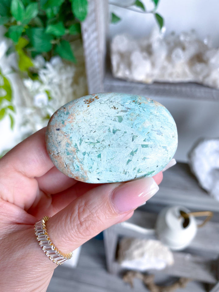 Turquoise Palm Stone #13 - Aligns all Chakras