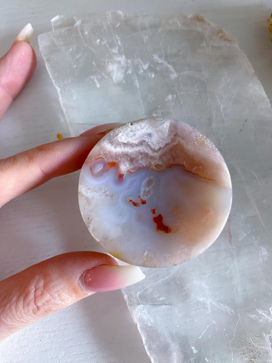 2" Flower Agate Small Dish - Get Exact Item
