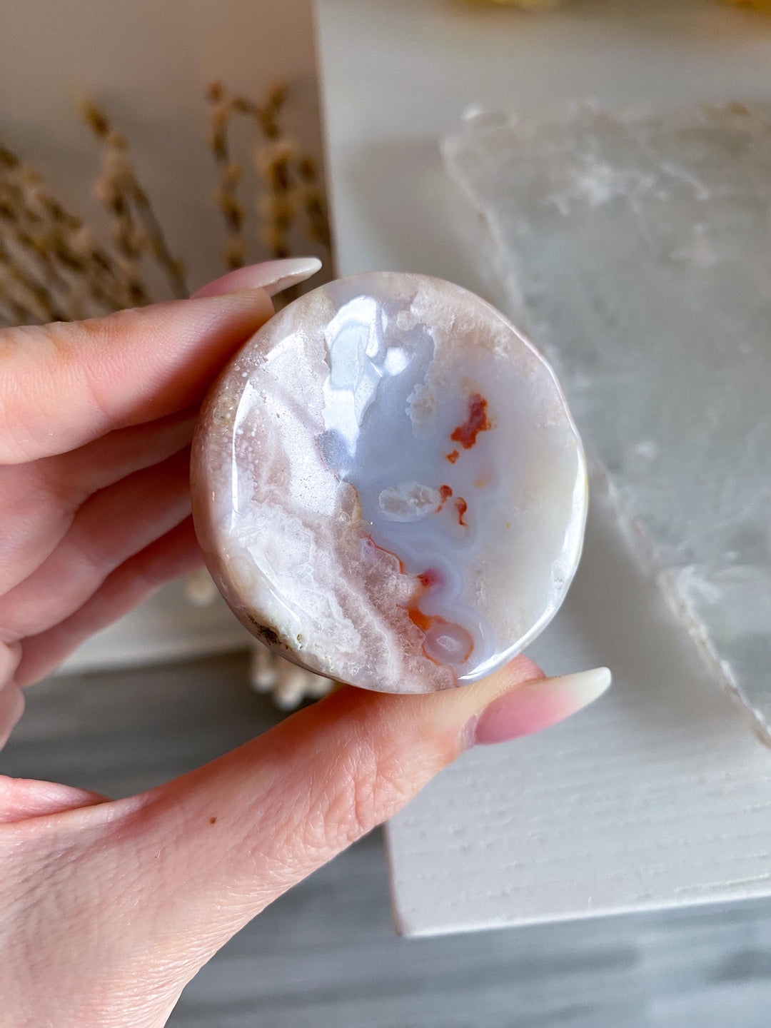 2" Flower Agate Small Dish - Get Exact Item