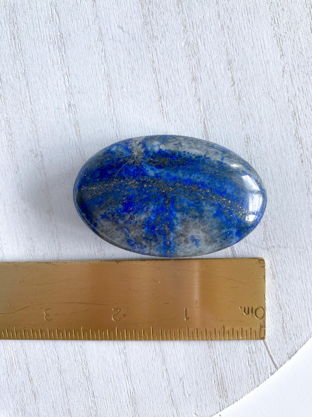 Oval Lapis Lazuli Palm Stone #6 - Peace - Confidence - Truth - Wisdom - Communication - Throat Chakra - Royal Blue