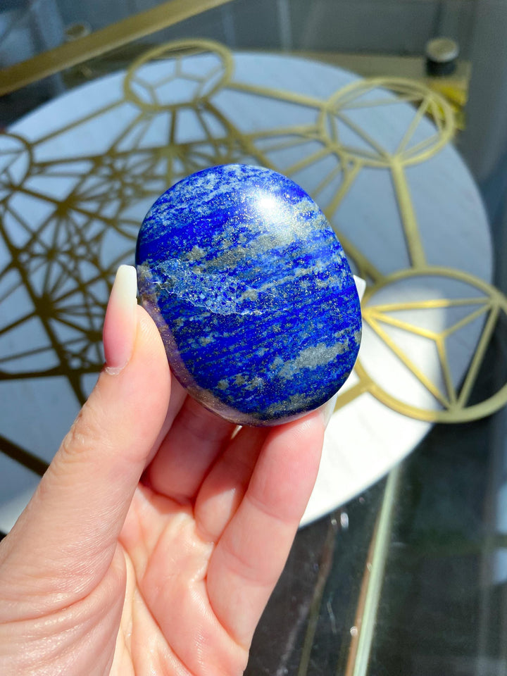 Small Lapis Lazuli Palm Stone #9 - Peace - Truth - Wisdom - Serenity - Communication - Throat Chakra - Royal Blue
