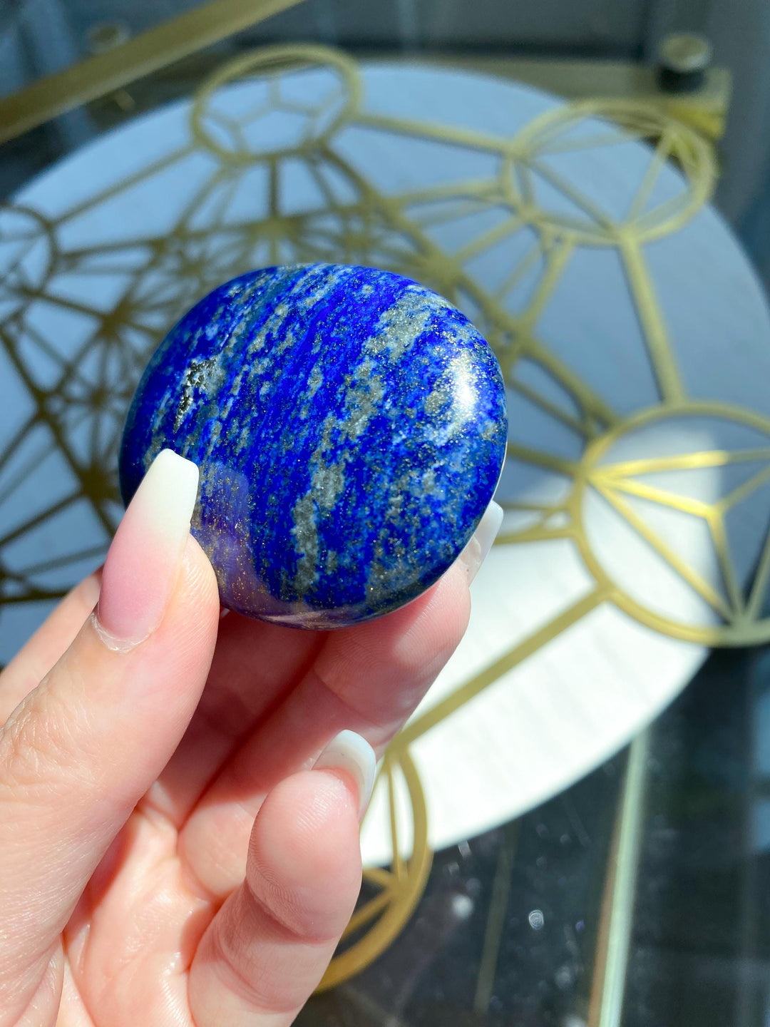 Small Lapis Lazuli Palm Stone #9 - Peace - Truth - Wisdom - Serenity - Communication - Throat Chakra - Royal Blue