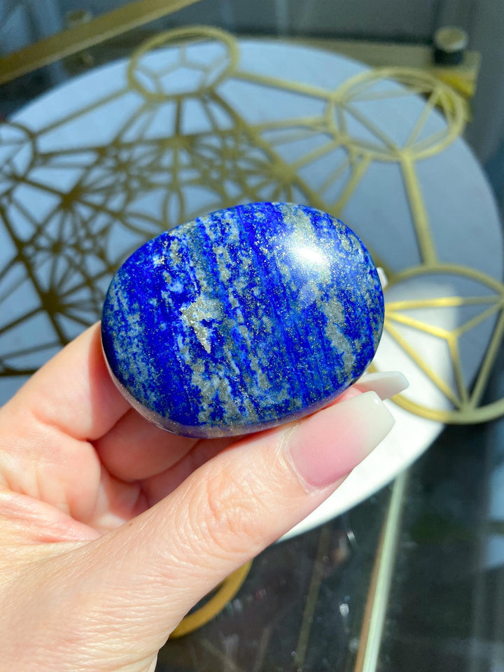 Small Lapis Lazuli Palm Stone #9 - Peace - Truth - Wisdom - Serenity - Communication - Throat Chakra - Royal Blue
