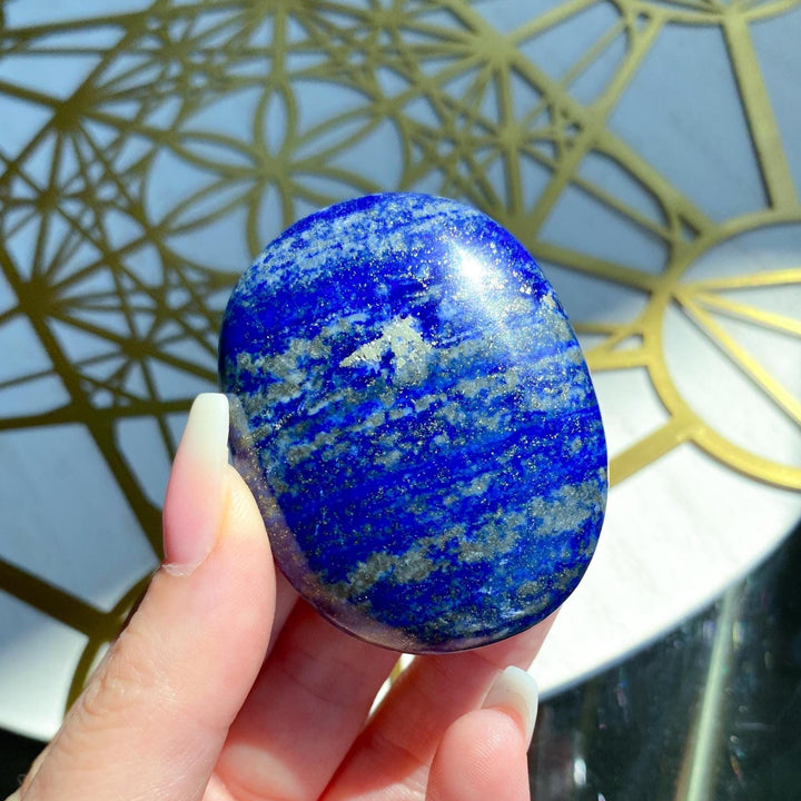 Small Lapis Lazuli Palm Stone #9 - Peace - Truth - Wisdom - Serenity - Communication - Throat Chakra - Royal Blue