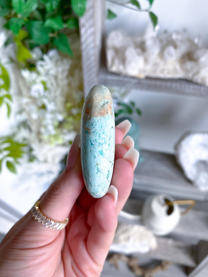 Turquoise Palm Stone #13 - Aligns all Chakras