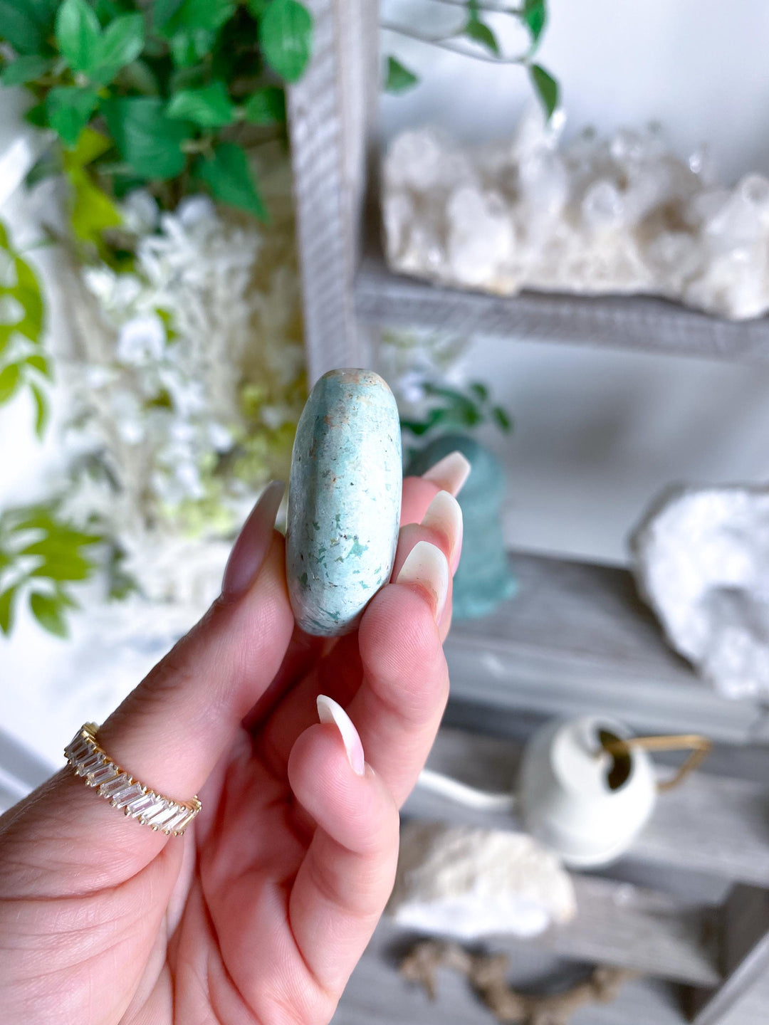 Turquoise Palm Stone #13 - Aligns all Chakras