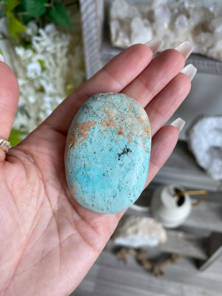 Turquoise Palm Stone #13 - Aligns all Chakras
