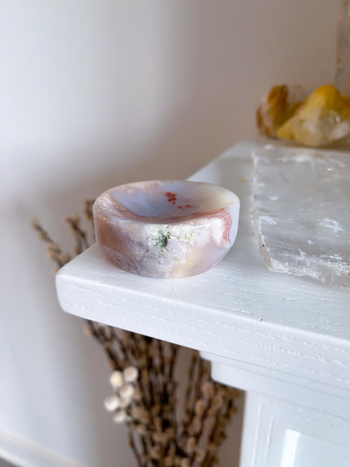2" Flower Agate Small Dish - Get Exact Item