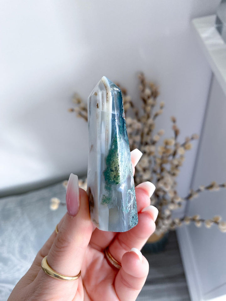 Imperfect Moss Agate Tower #2