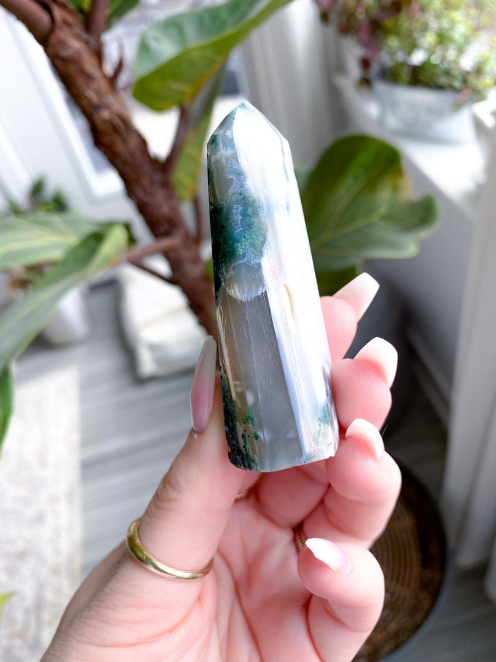 Imperfect Moss Agate Tower #2