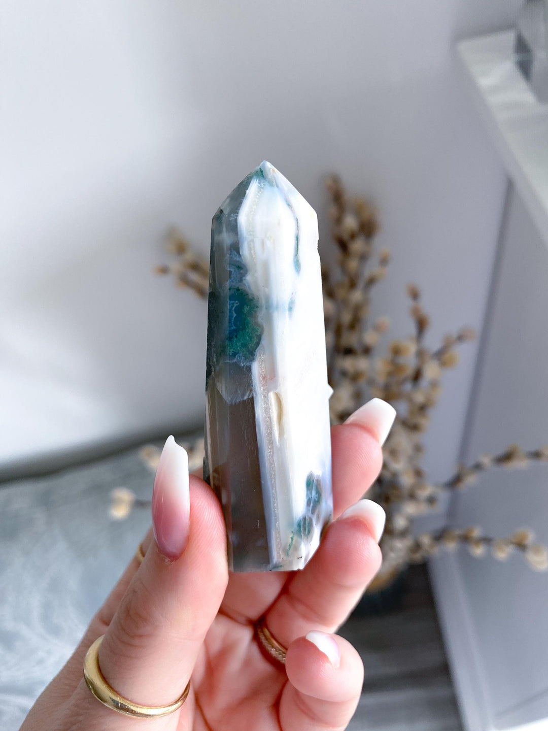 Imperfect Moss Agate Tower #2