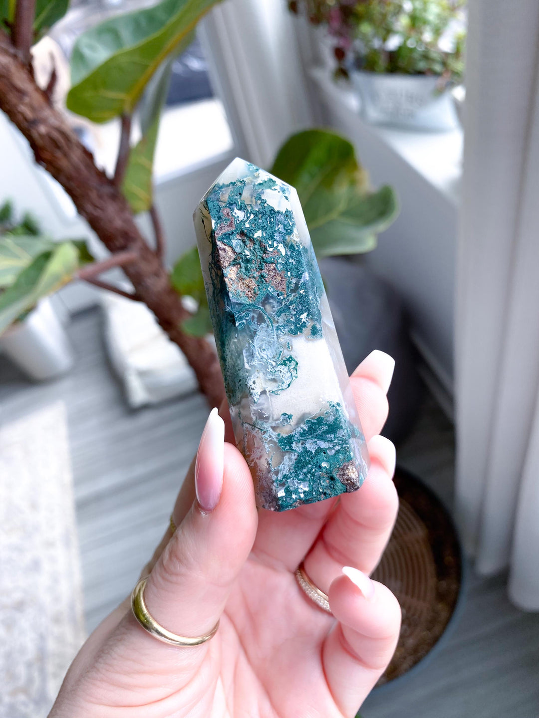 Imperfect Moss Agate Tower #2