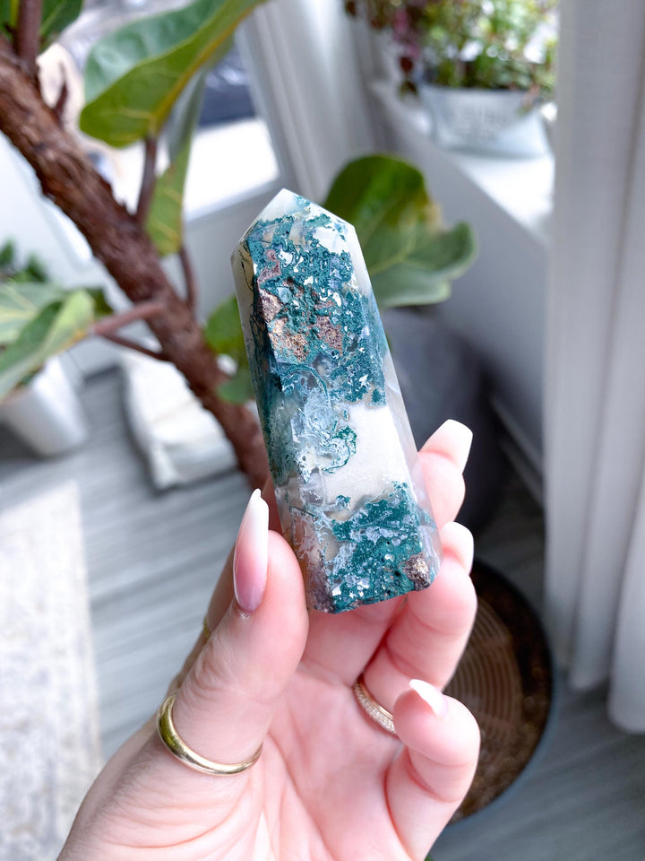 Imperfect Moss Agate Tower #2