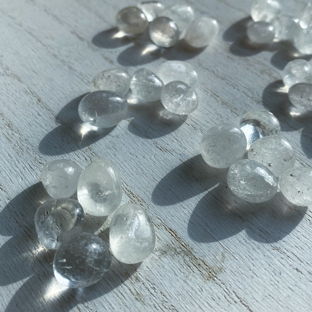 Clear Quartz Mini Tumble Stones - Crystal Grid