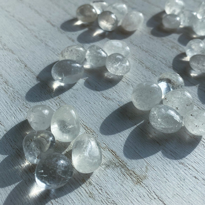 Clear Quartz Mini Tumble Stones - Crystal Grid