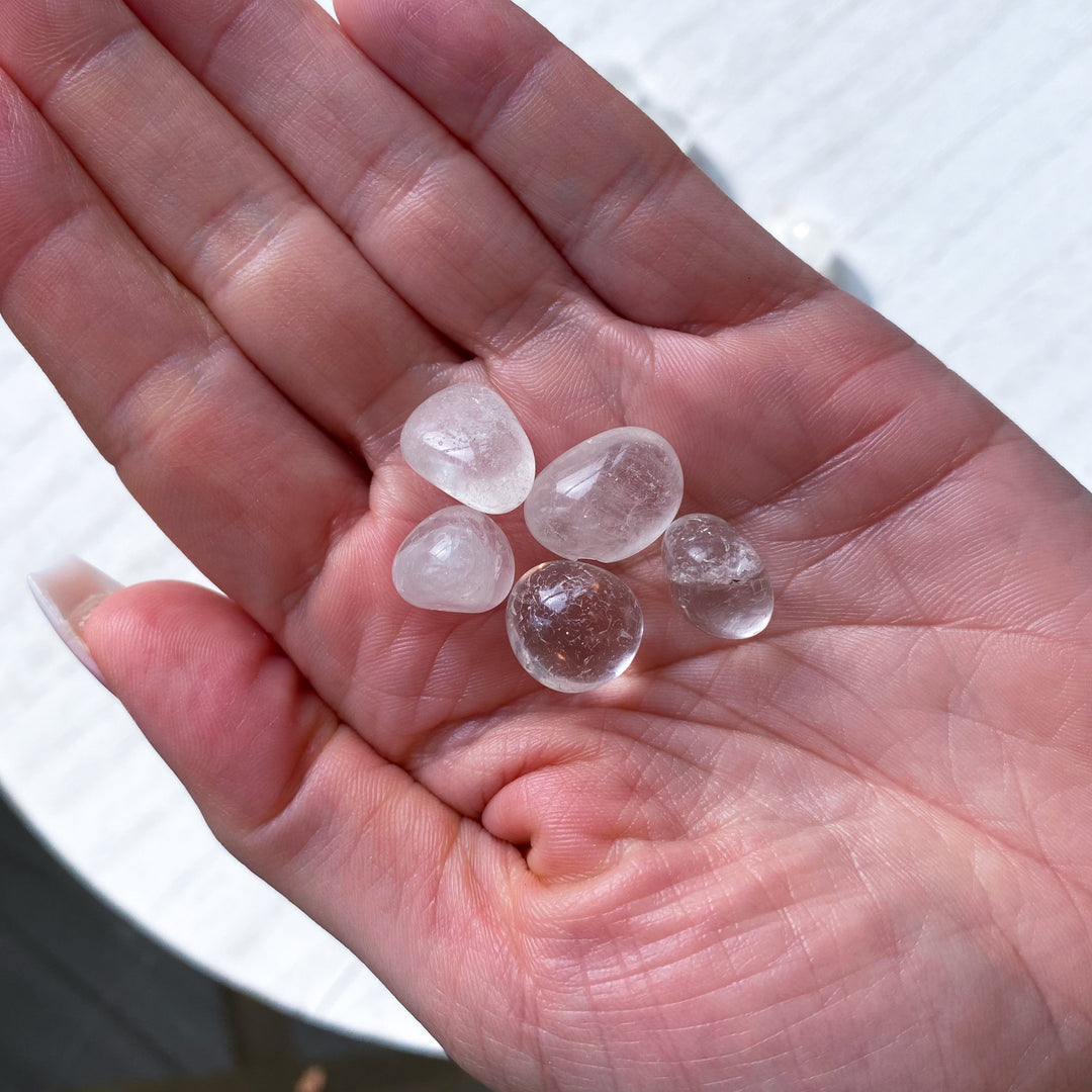 Clear Quartz Mini Tumble Stones - Crystal Grid